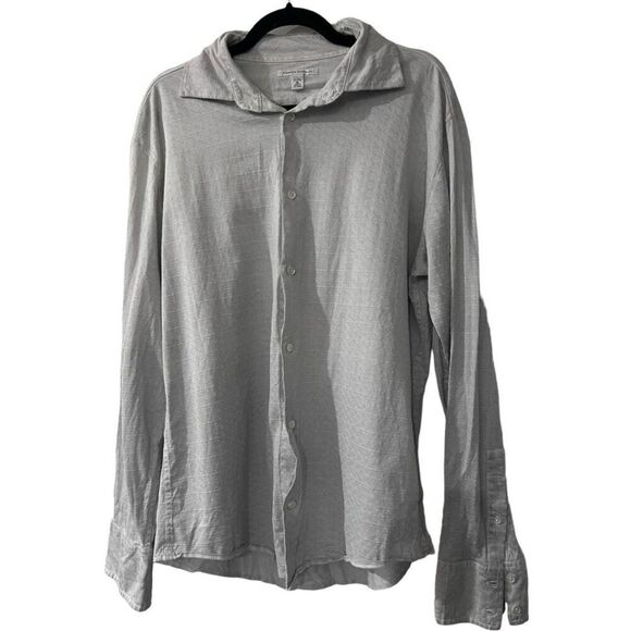 Banana Republic Argyle Knit Collared Long Sleeve Button-Down Shirt Gray Size XL - Picture 1 of 11